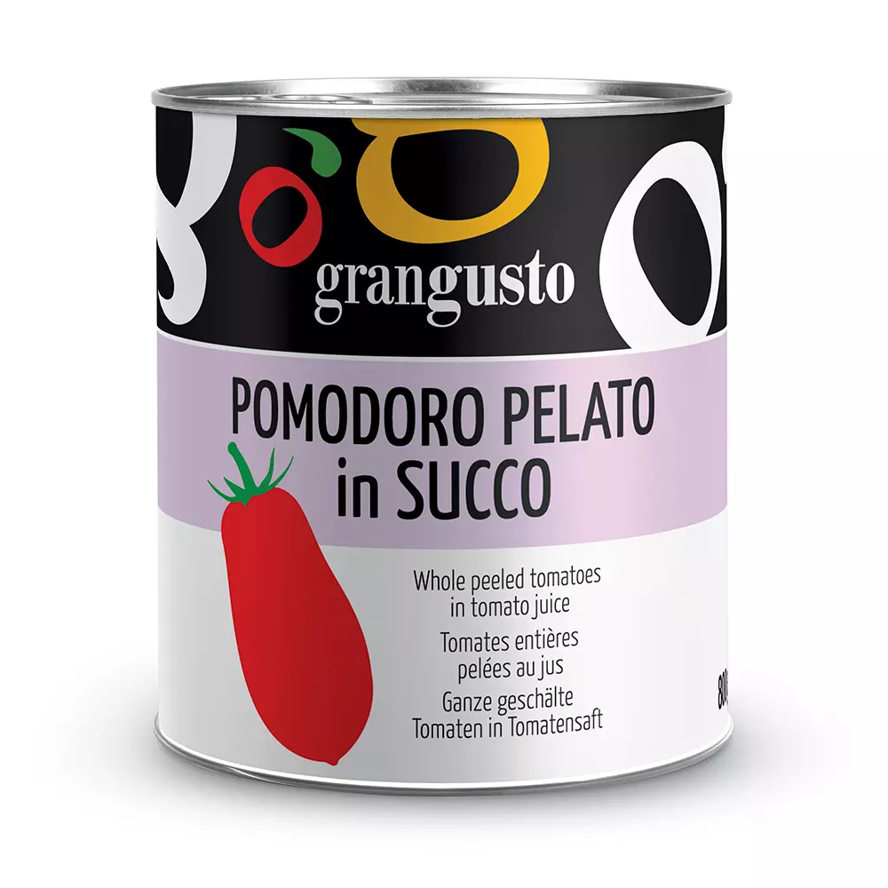 Grangusto Pomodoro Pelato in Succo 800g - Collo da 6pz
